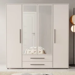 Montalo - Kledingkast 4-deurs - Beige - 198x59x206 cm