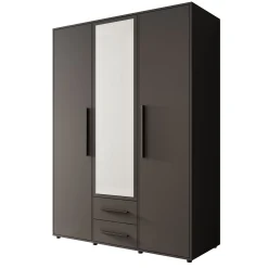 Montalo - Kledingkast 3-deurs - Zwart - 150x59x206 cm