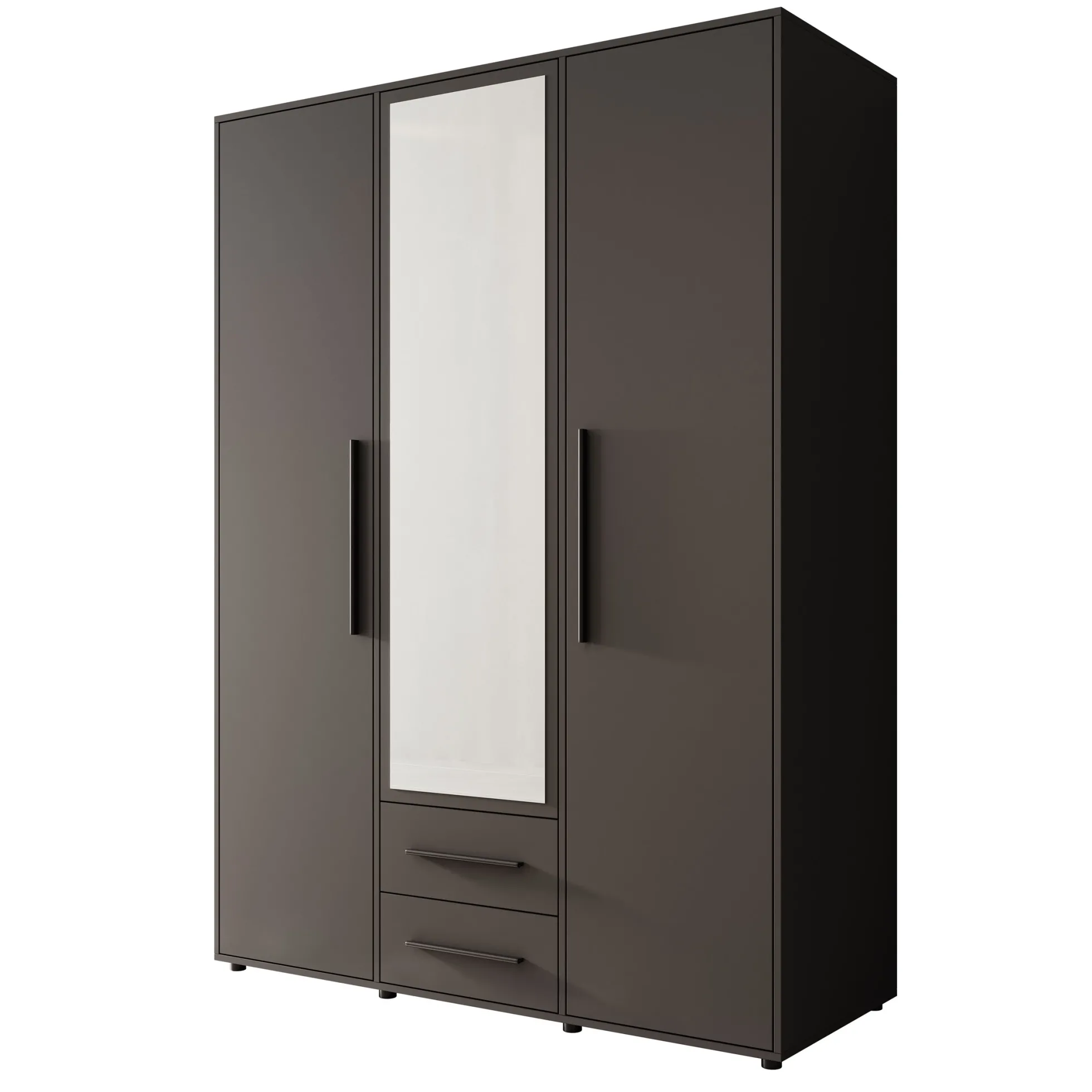 Montalo - Kledingkast 3-deurs - Zwart - 150x59x206 cm