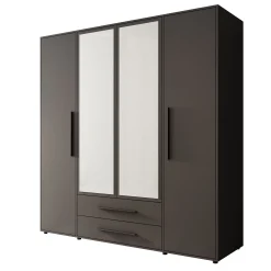 Montalo - Kledingkast 4-deurs - Zwart - 198x59x206 cm