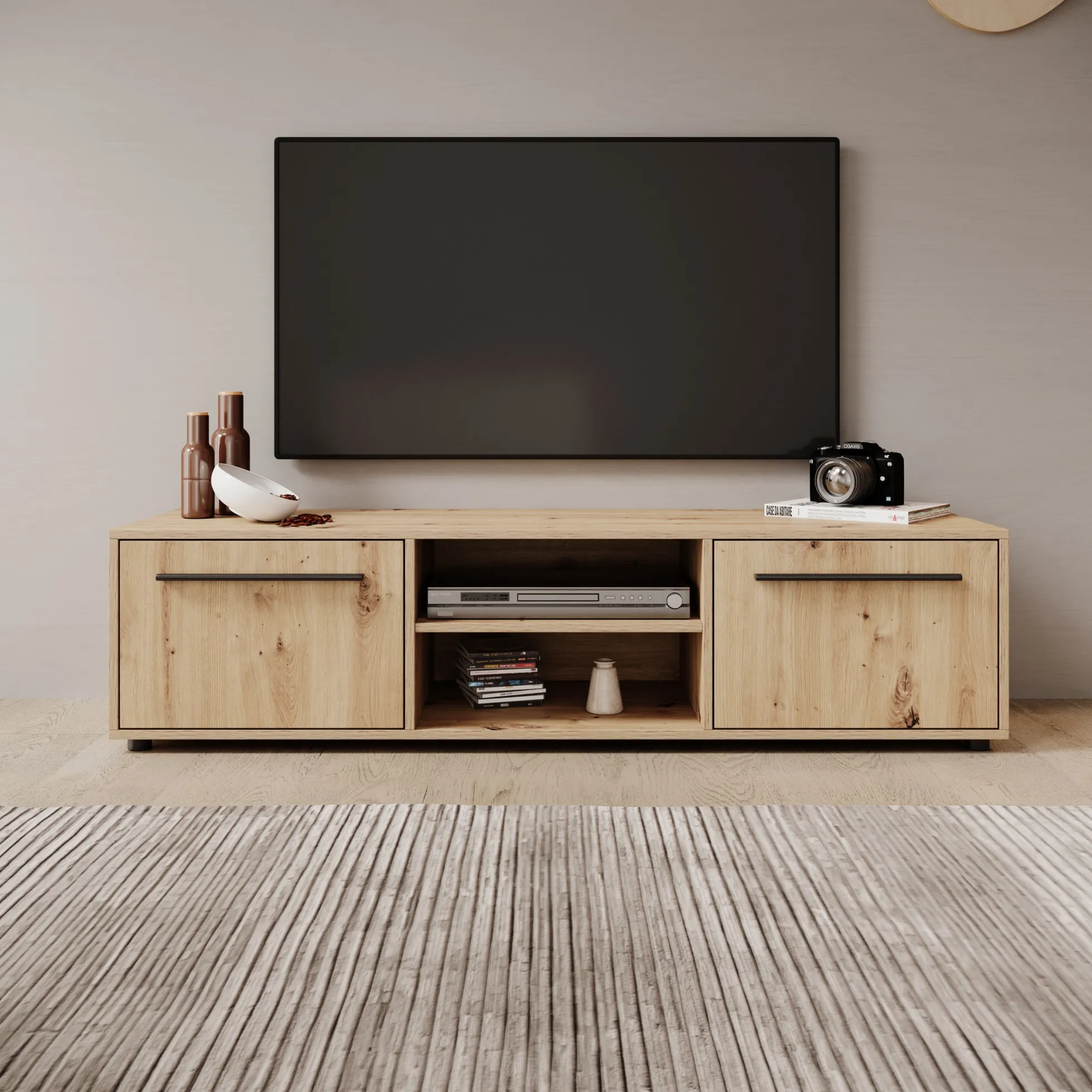 Montalo - TV-Meubel - Eikenpatroon - 150x40x38 cm