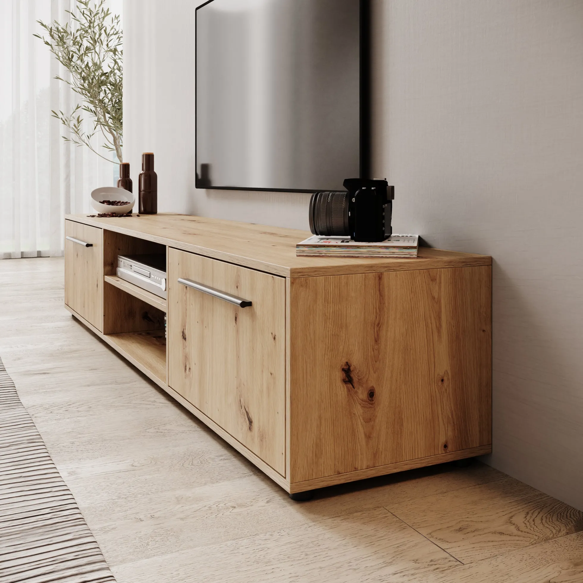 Montalo - TV-Meubel - Eikenpatroon - 190x40x38 cm