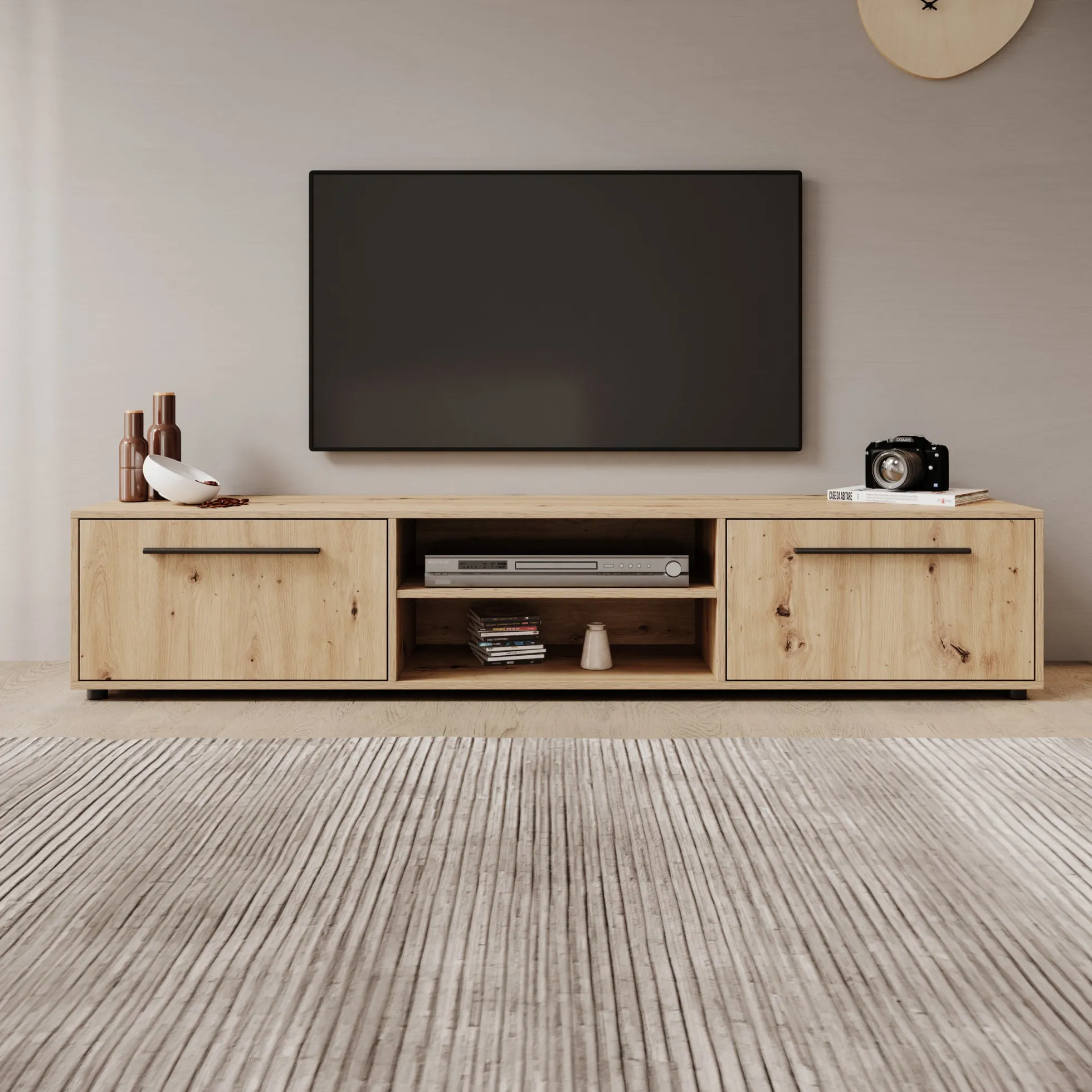 Montalo - TV-Meubel - Eikenpatroon - 190x40x38 cm