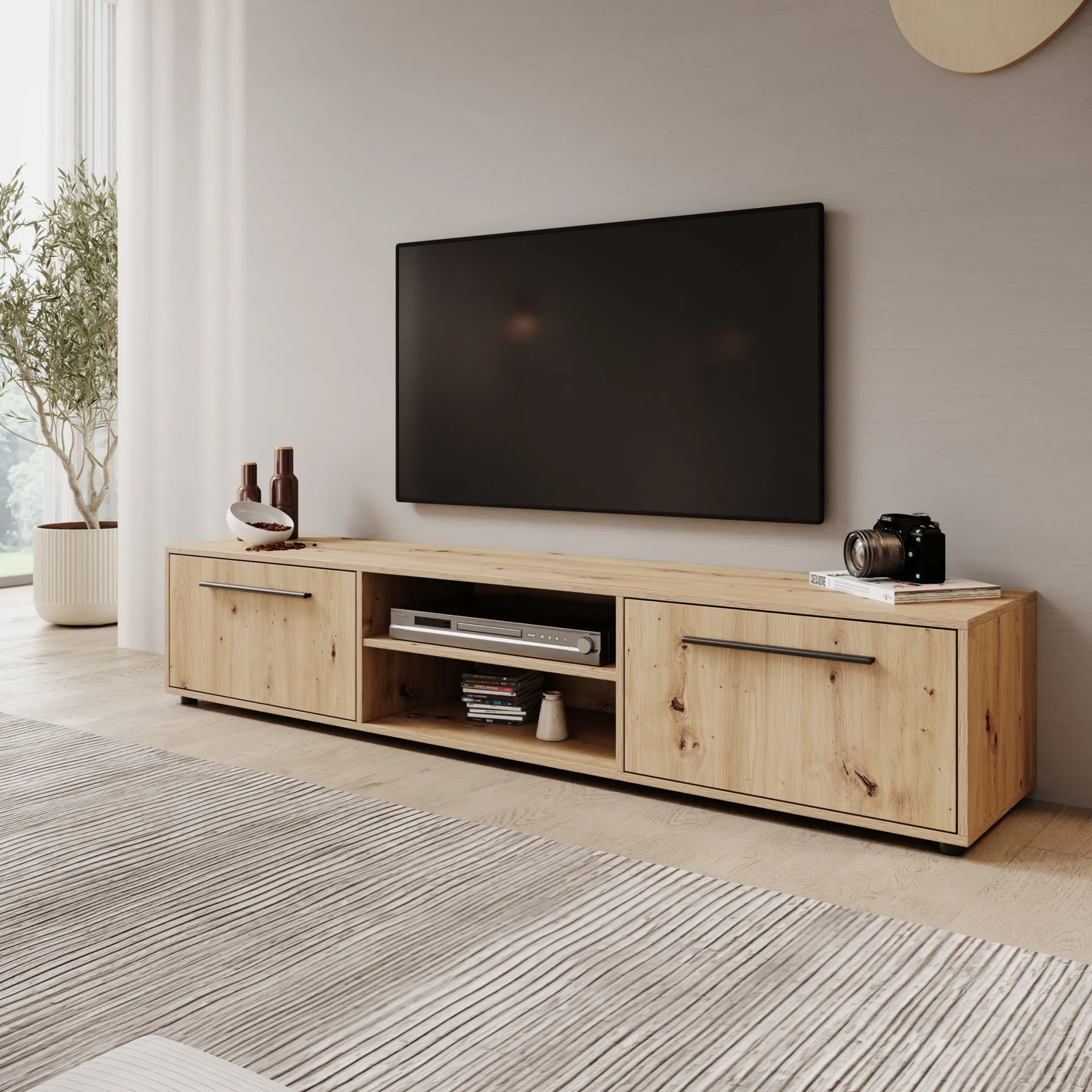 Montalo - TV-Meubel - Eikenpatroon - 190x40x38 cm