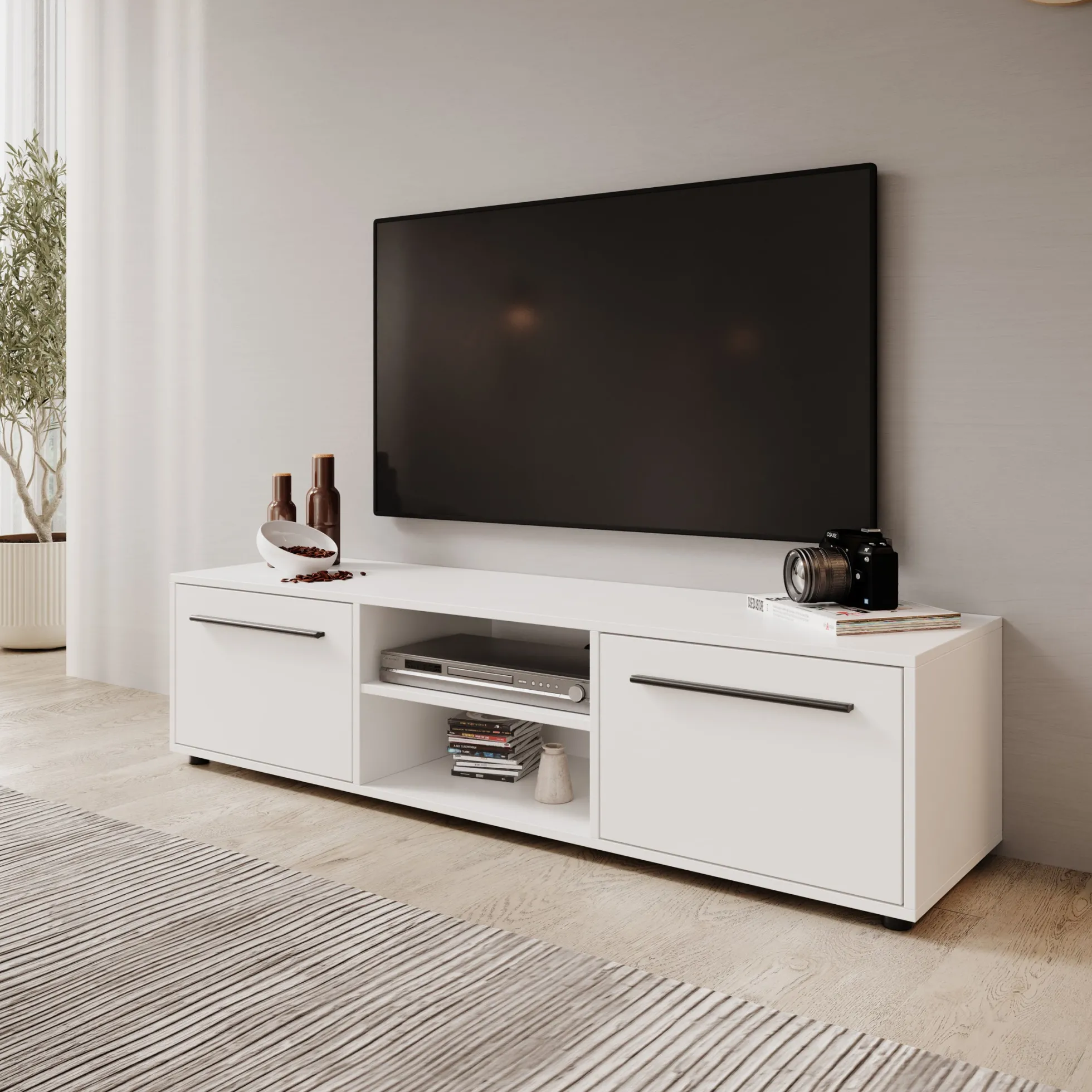 Montalo - TV-Meubel - Wit - 150x40x38 cm