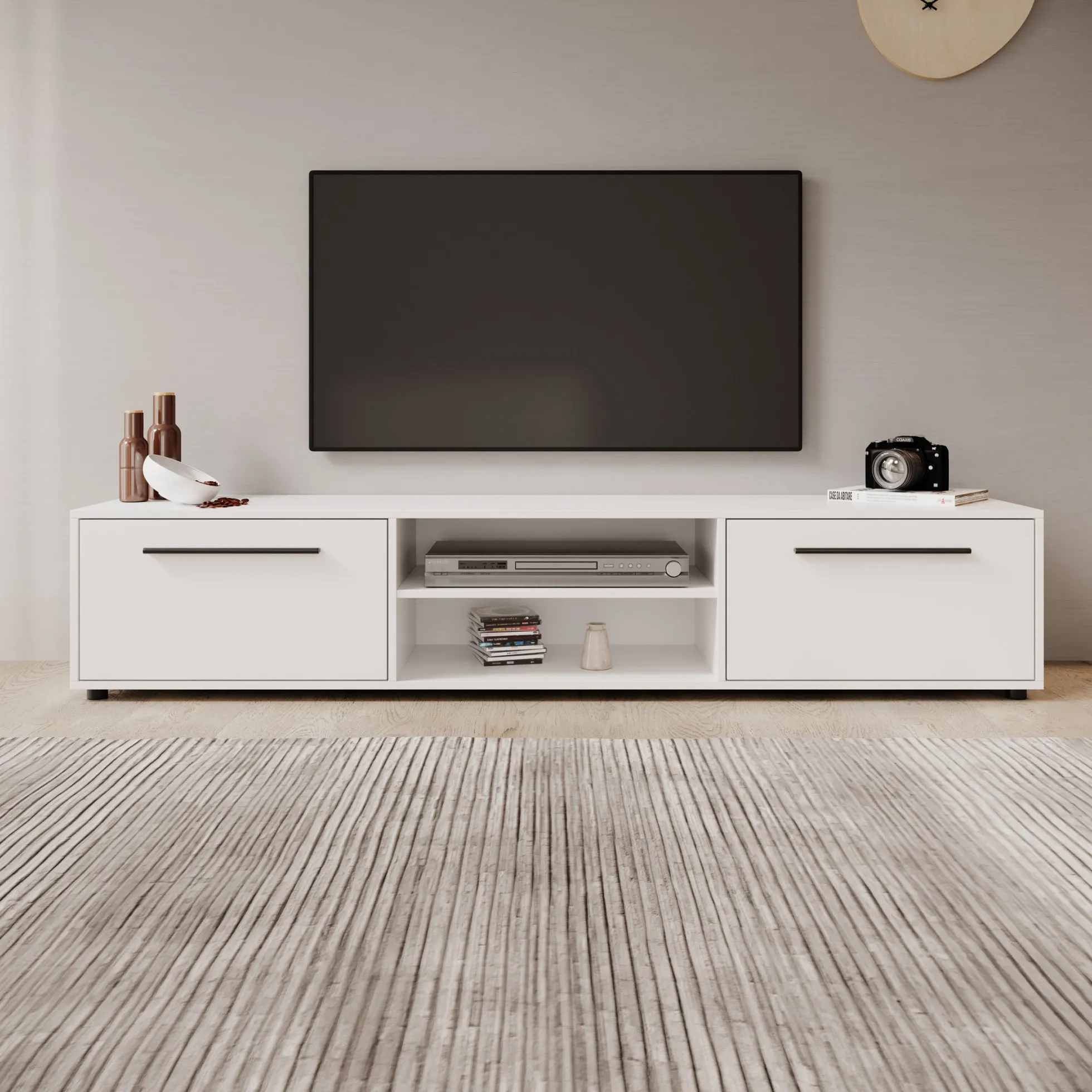 Montalo - TV-Meubel - Wit - 190x40x38 cm