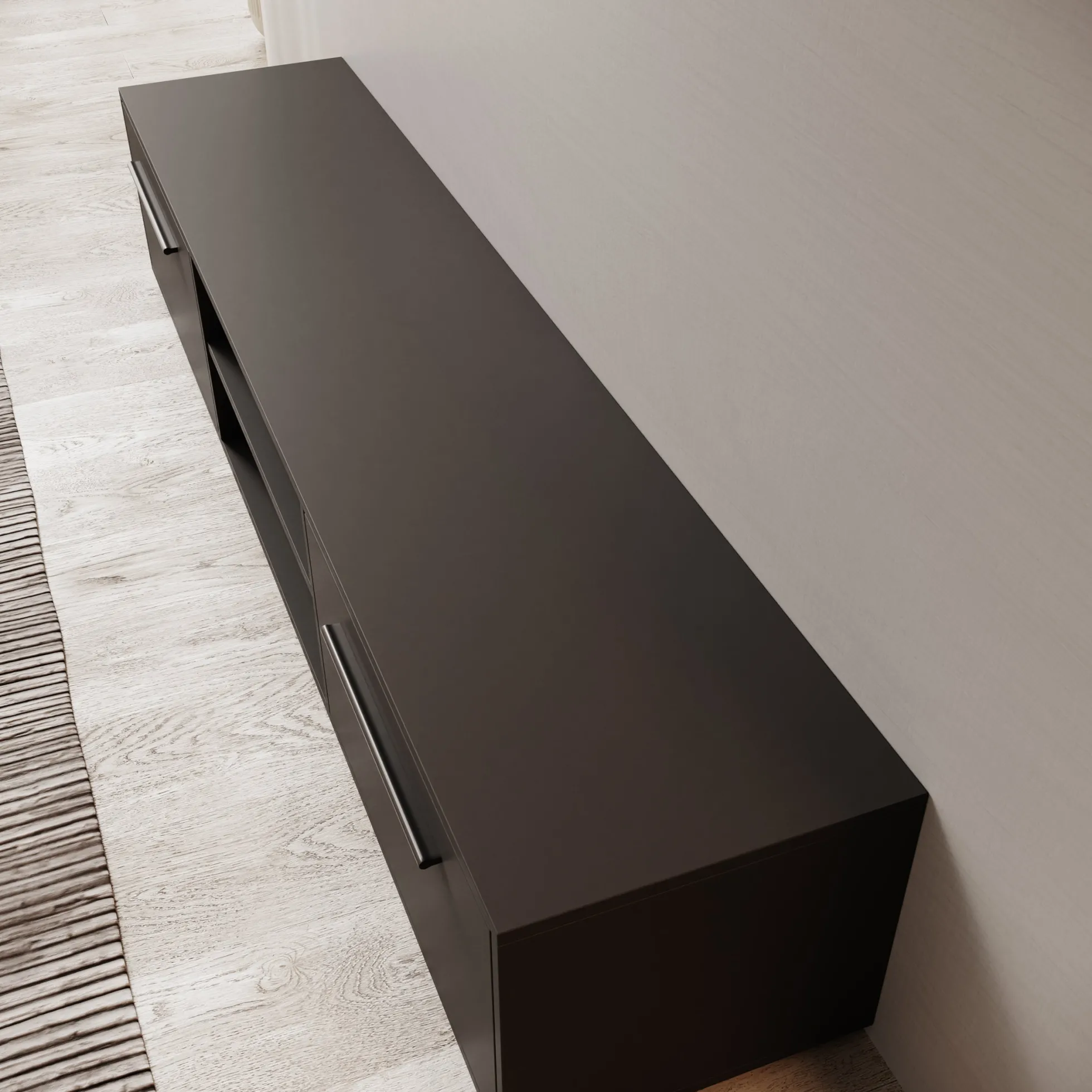 Montalo - TV-Meubel - Zwart - 190x40x38 cm