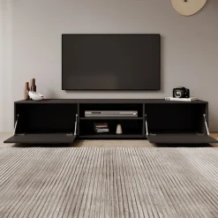 Montalo - TV-Meubel - Zwart - 190x40x38 cm