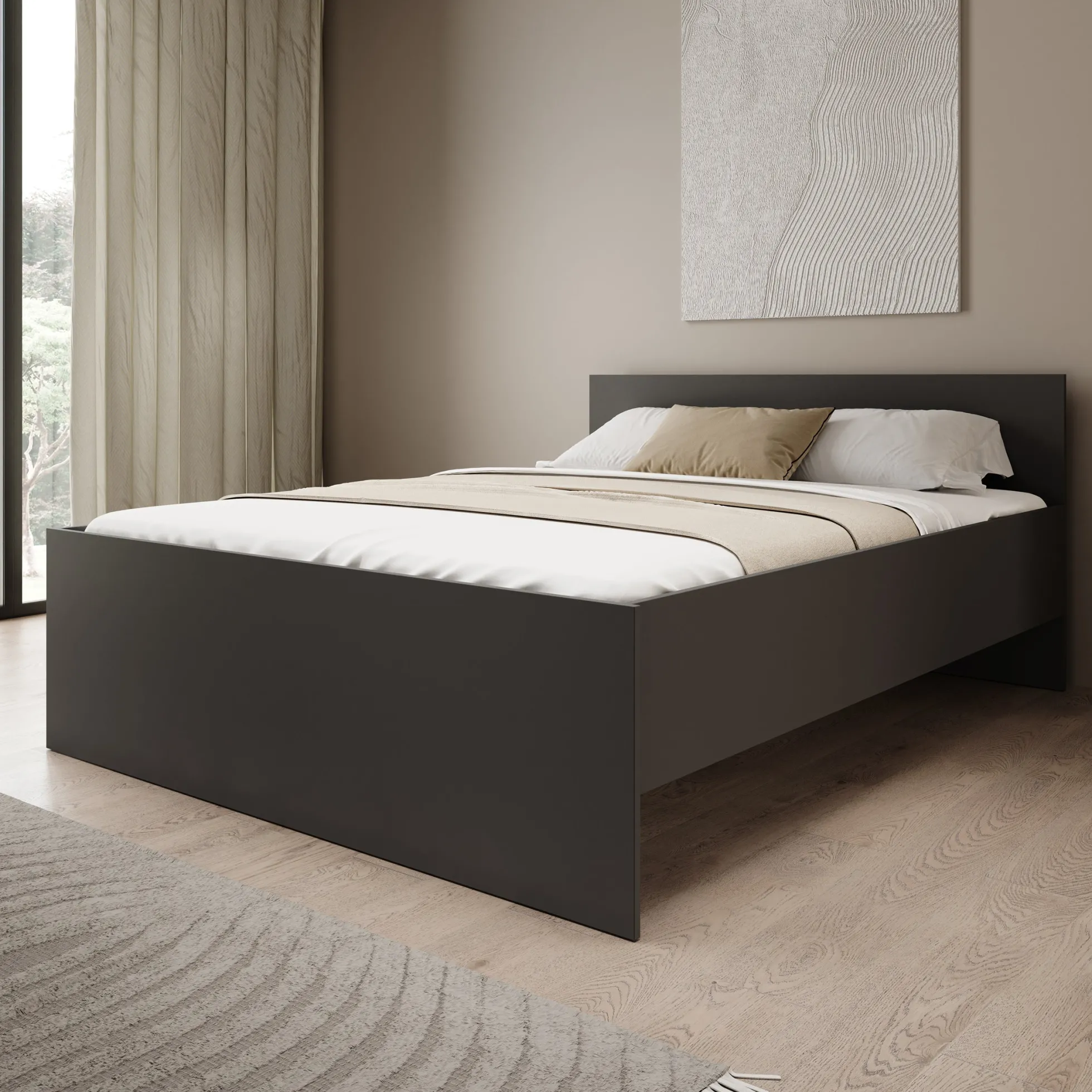 Montalo - Tweepersoonsbed - Zwart - 160x200 cm