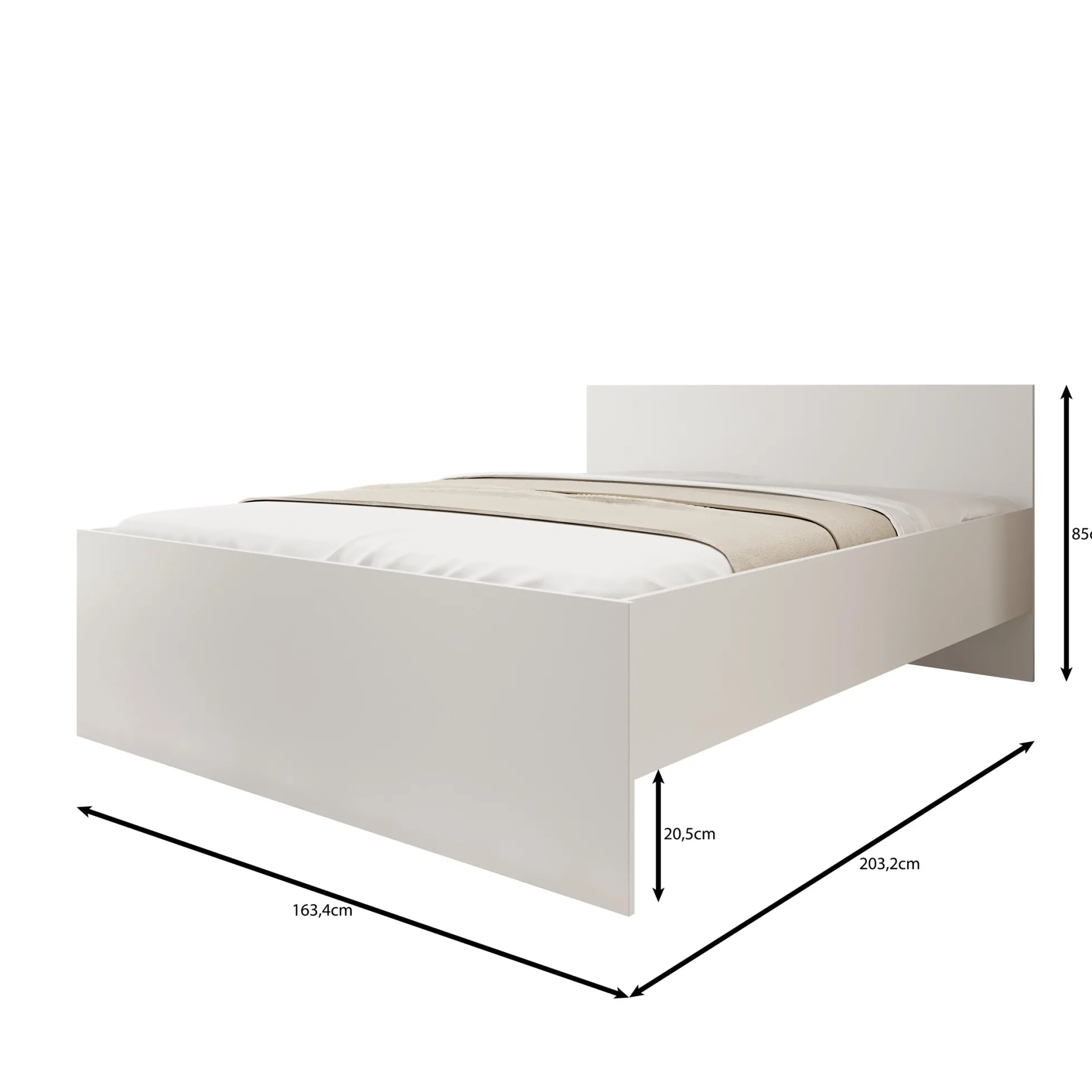 Montalo - Tweepersoonsbed - Wit - 160x200 cm