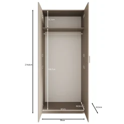 Montclair - Kledingkast 2-deurs - Beige - 90x53x215 cm