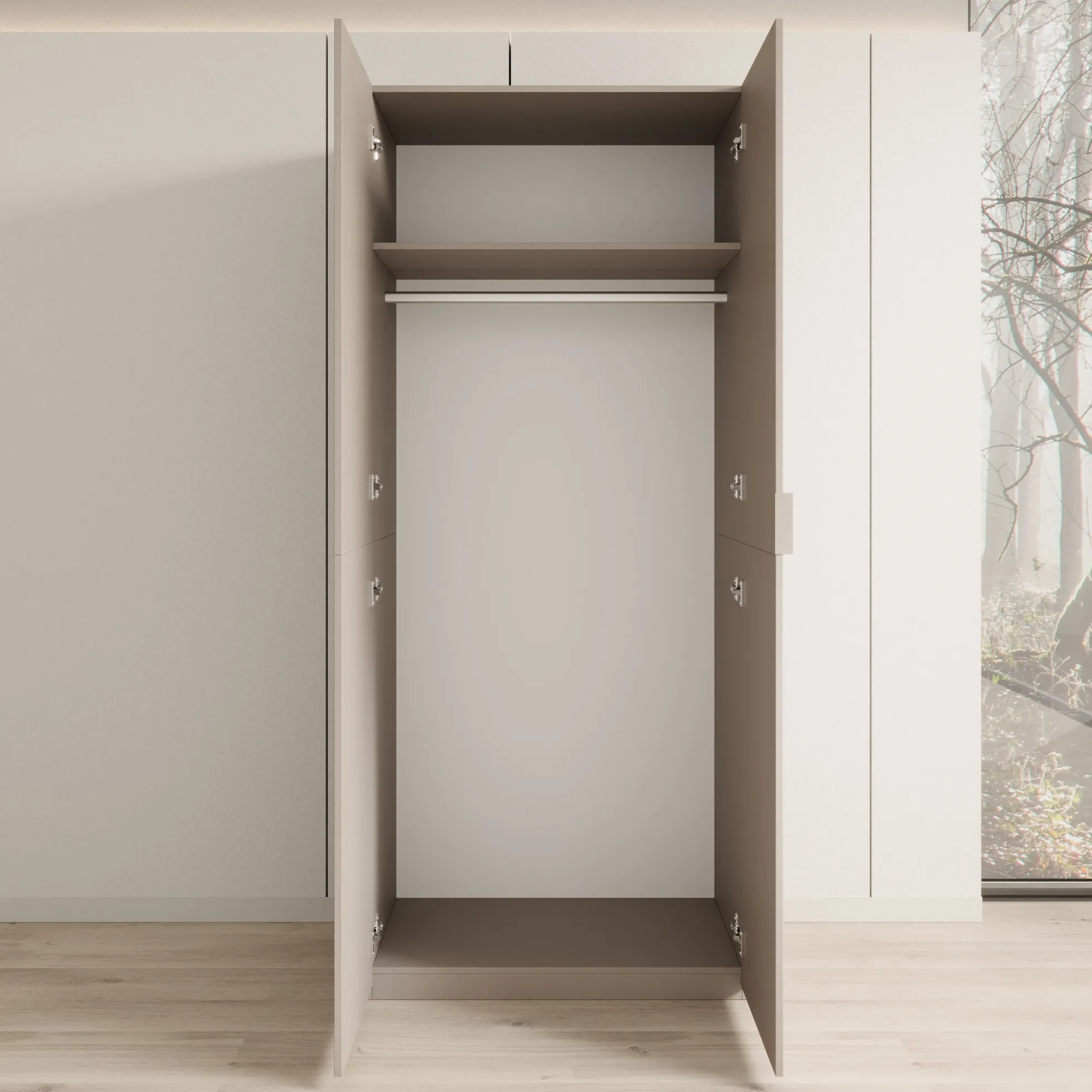 Montclair - Kledingkast 2-deurs - Beige - 90x53x215 cm