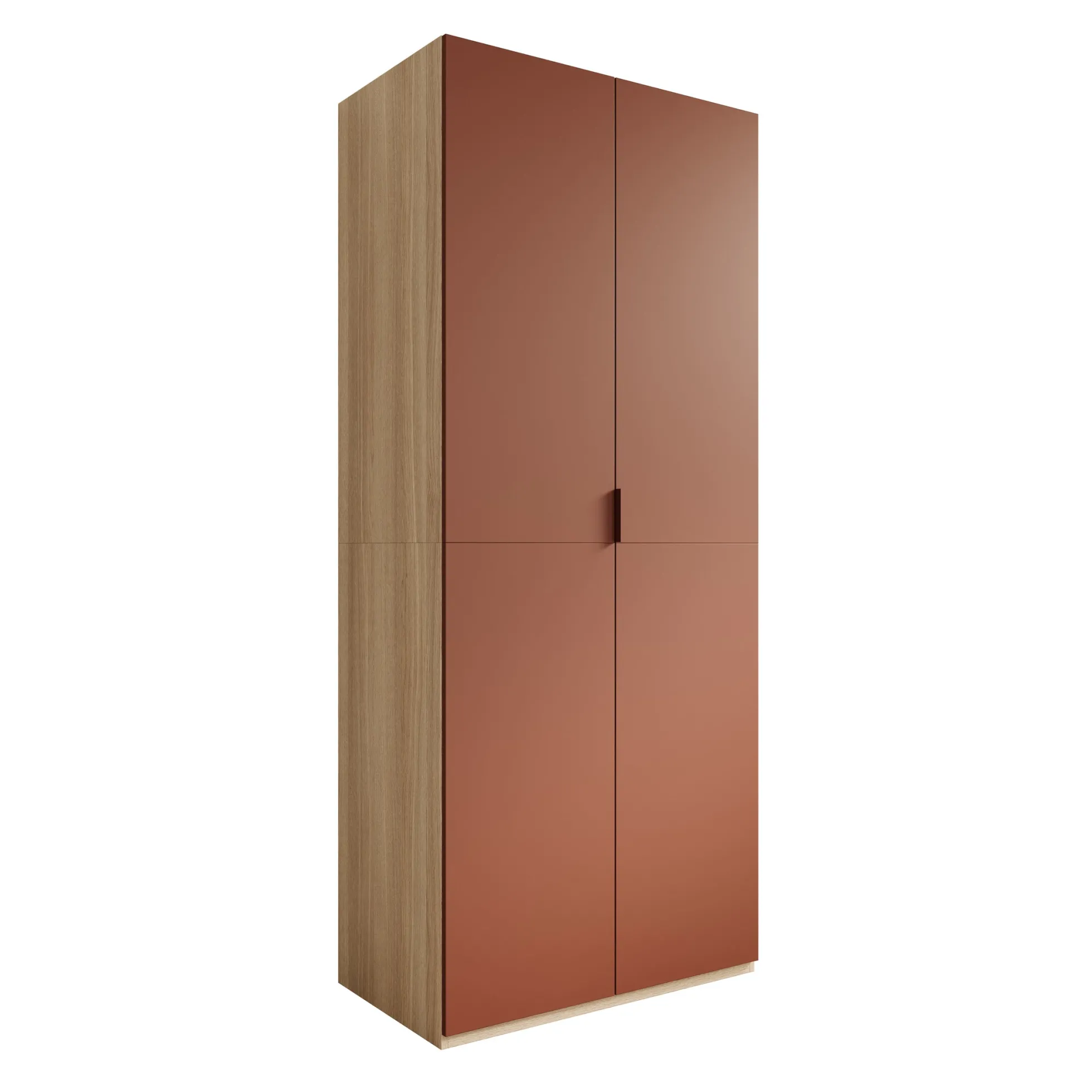 Montclair - Kledingkast 2-deurs - Terracotta/Eikenpatroon - 90x53x215