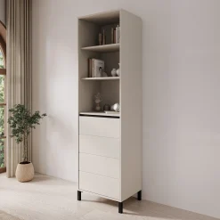Montellini - Boekenkast - Beige - 55x40x193 cm