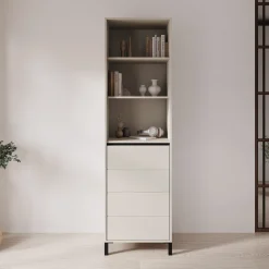 Montellini - Boekenkast - Beige - 55x40x193 cm