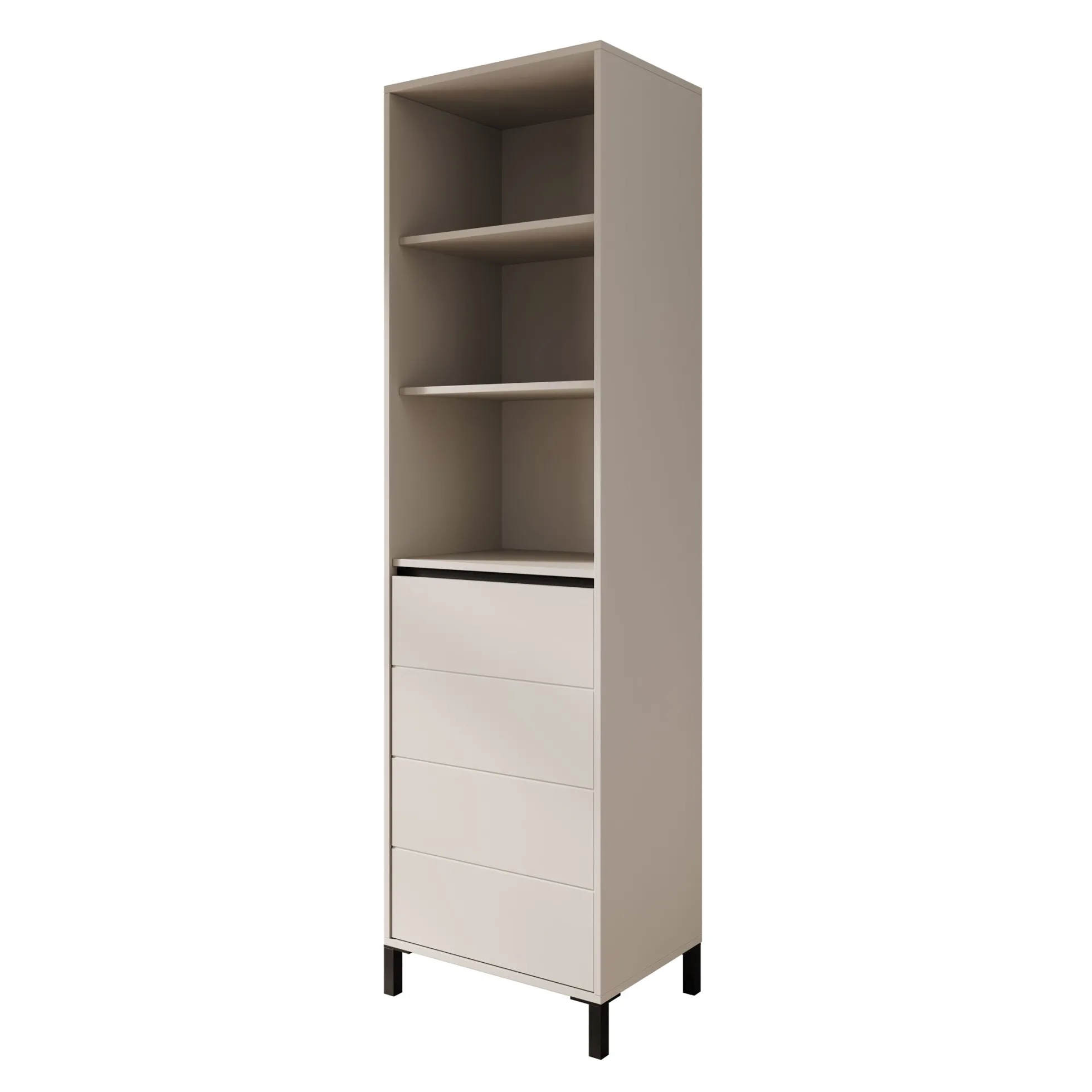 Montellini - Boekenkast - Beige - 55x40x193 cm