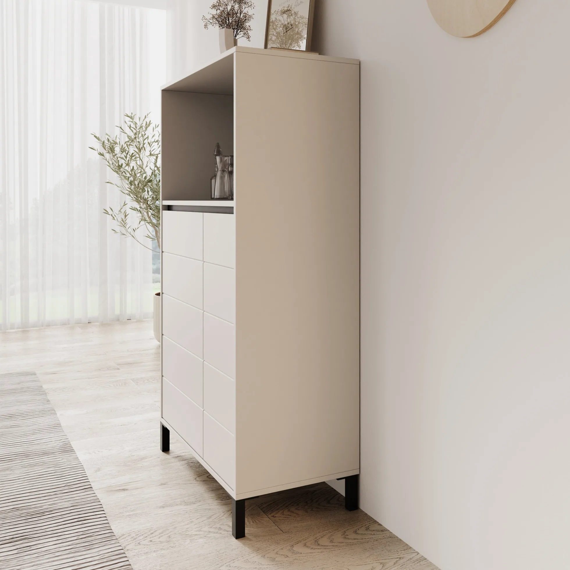 Montellini - Dressoir - Beige - 74x40x135 cm