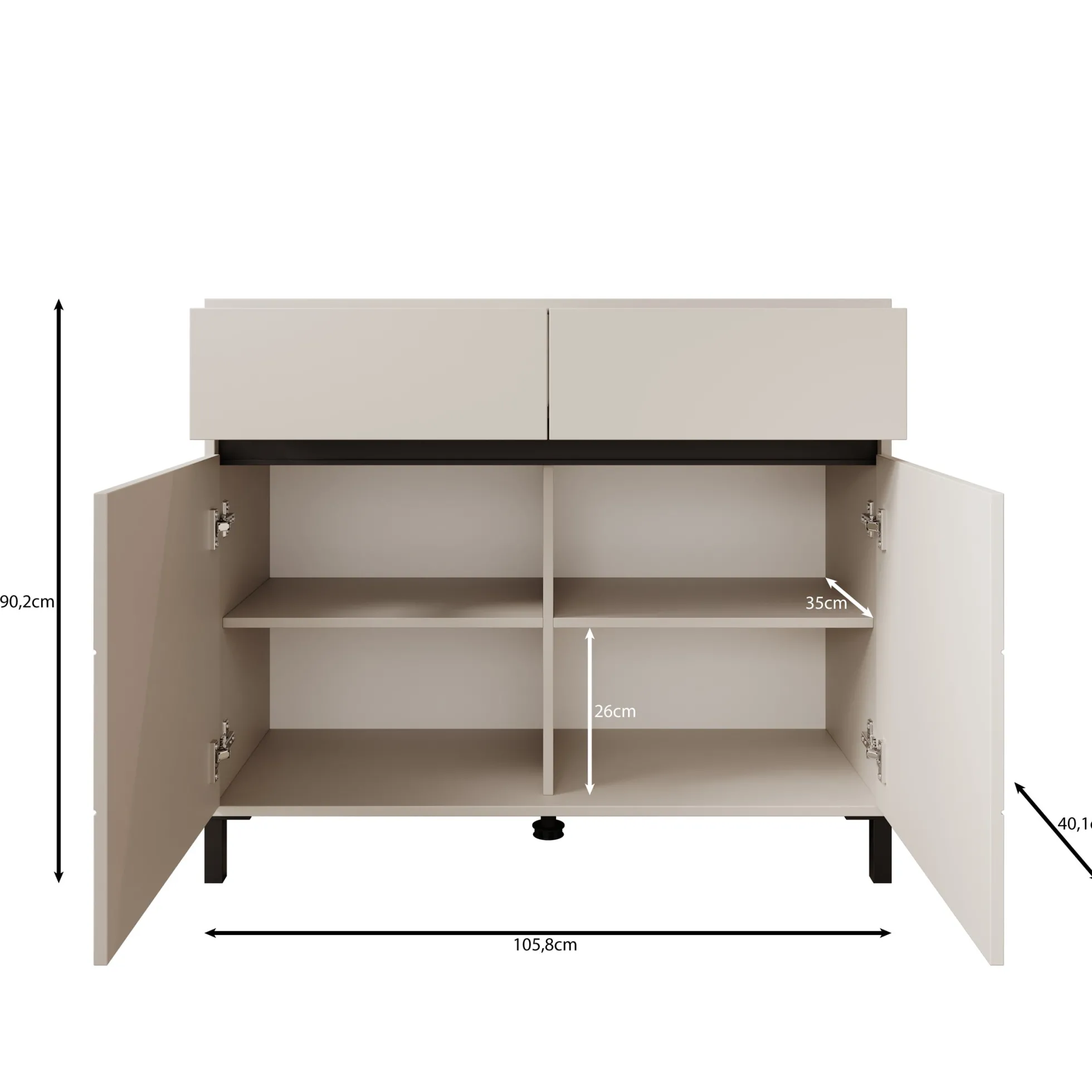 Montellini - Dressoir - Beige - 106x40x90 cm