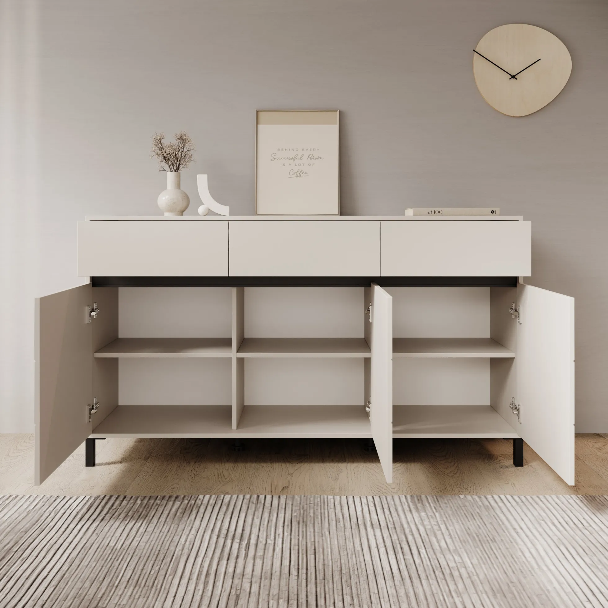 Montellini - Dressoir - Beige - 157x40x90 cm