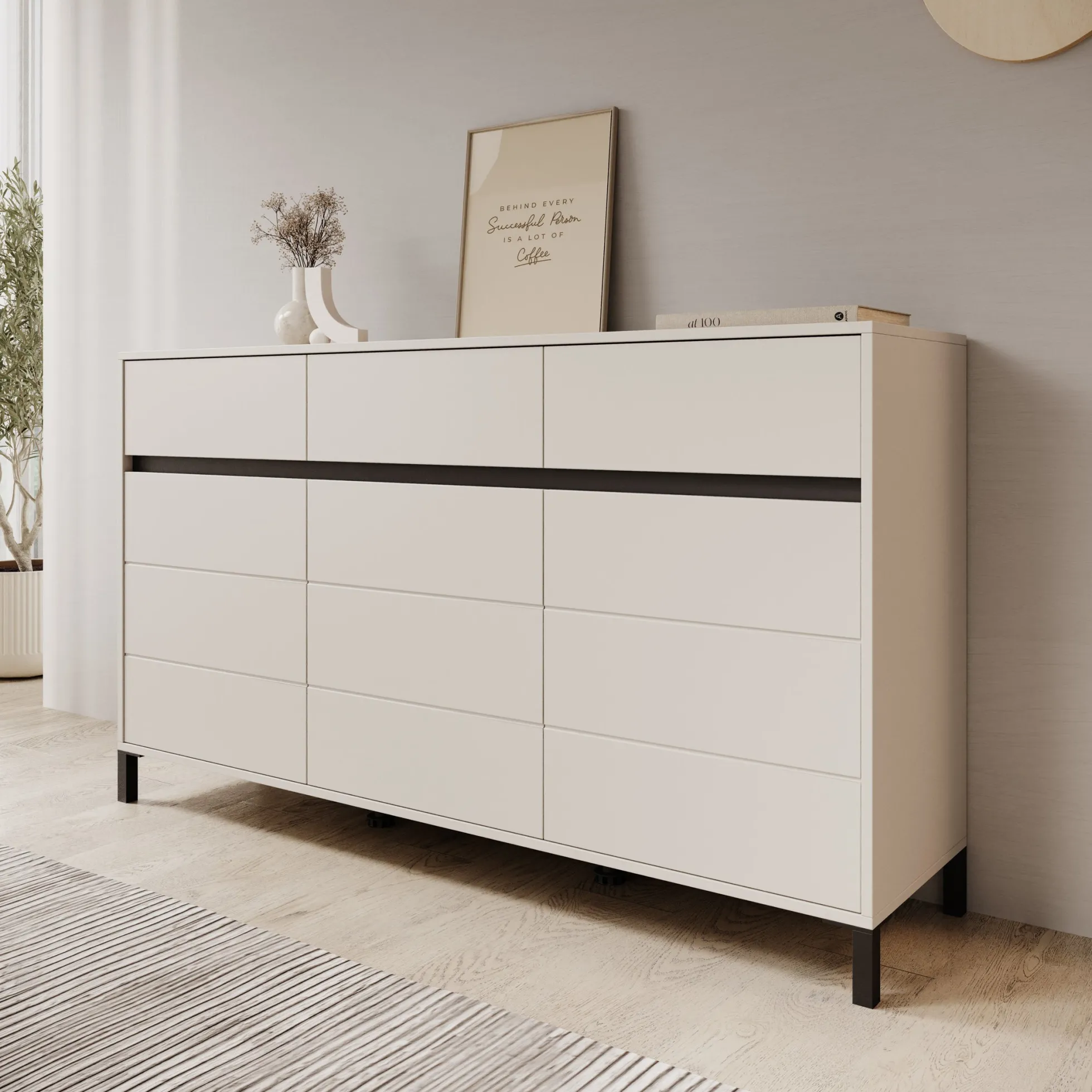 Montellini - Dressoir - Beige - 157x40x90 cm