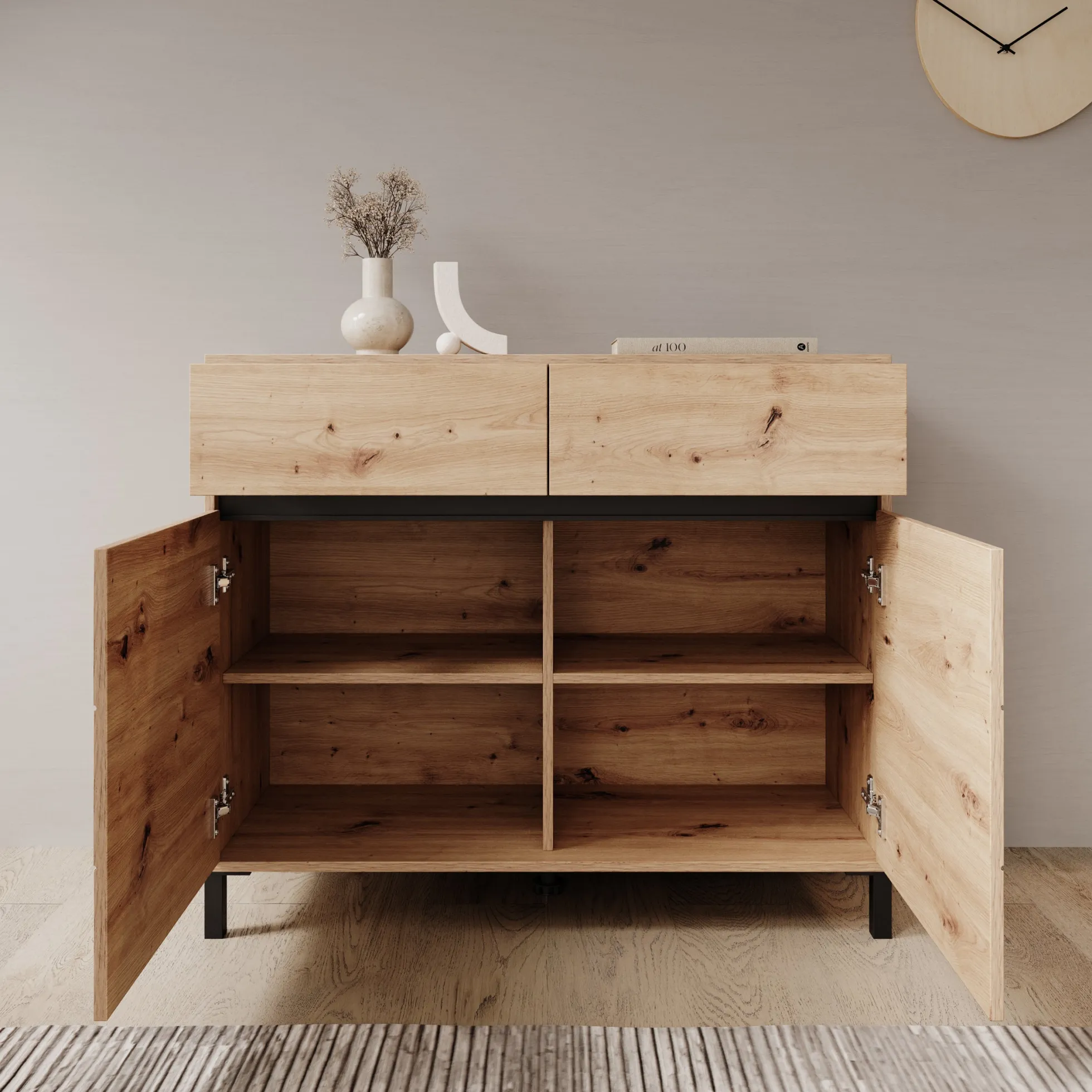 Montellini - Dressoir - Eikenpatroon - 106x40x90 cm