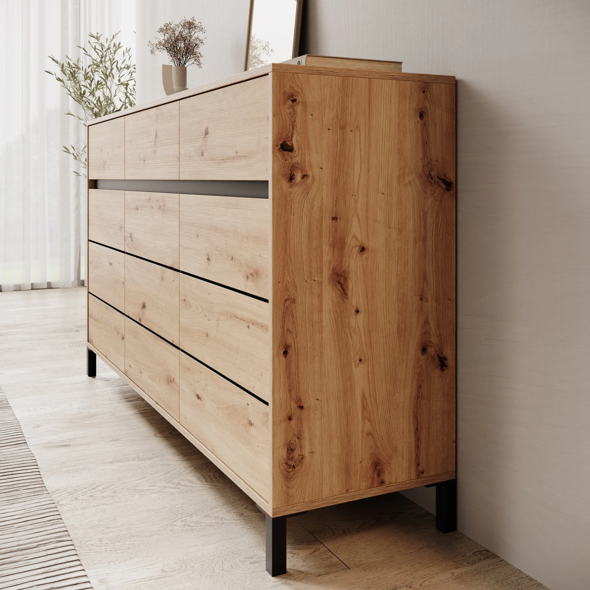 Montellini - Dressoir - Eikenpatroon - 157x40x90 cm