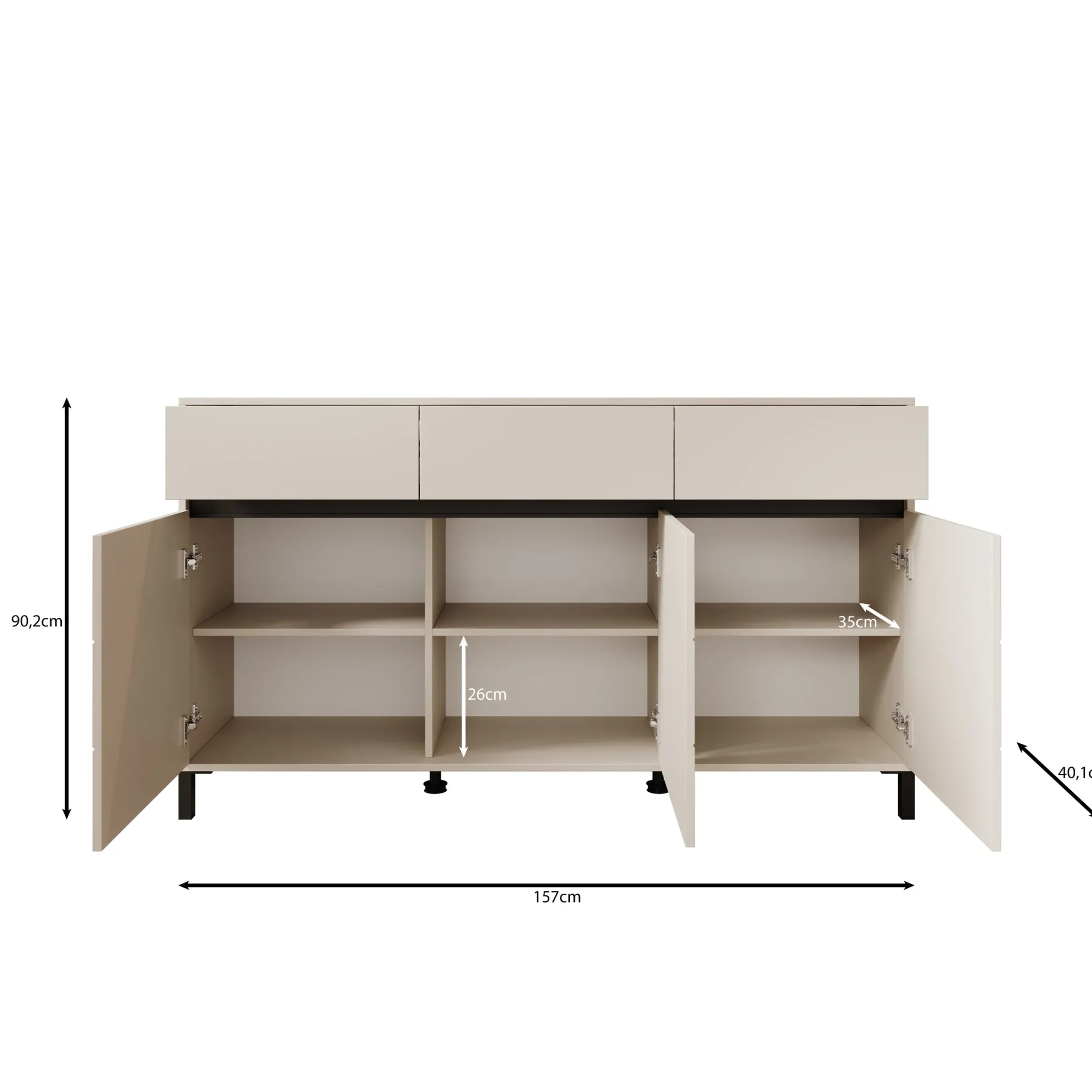 Montellini - Dressoir - Eikenpatroon - 157x40x90 cm