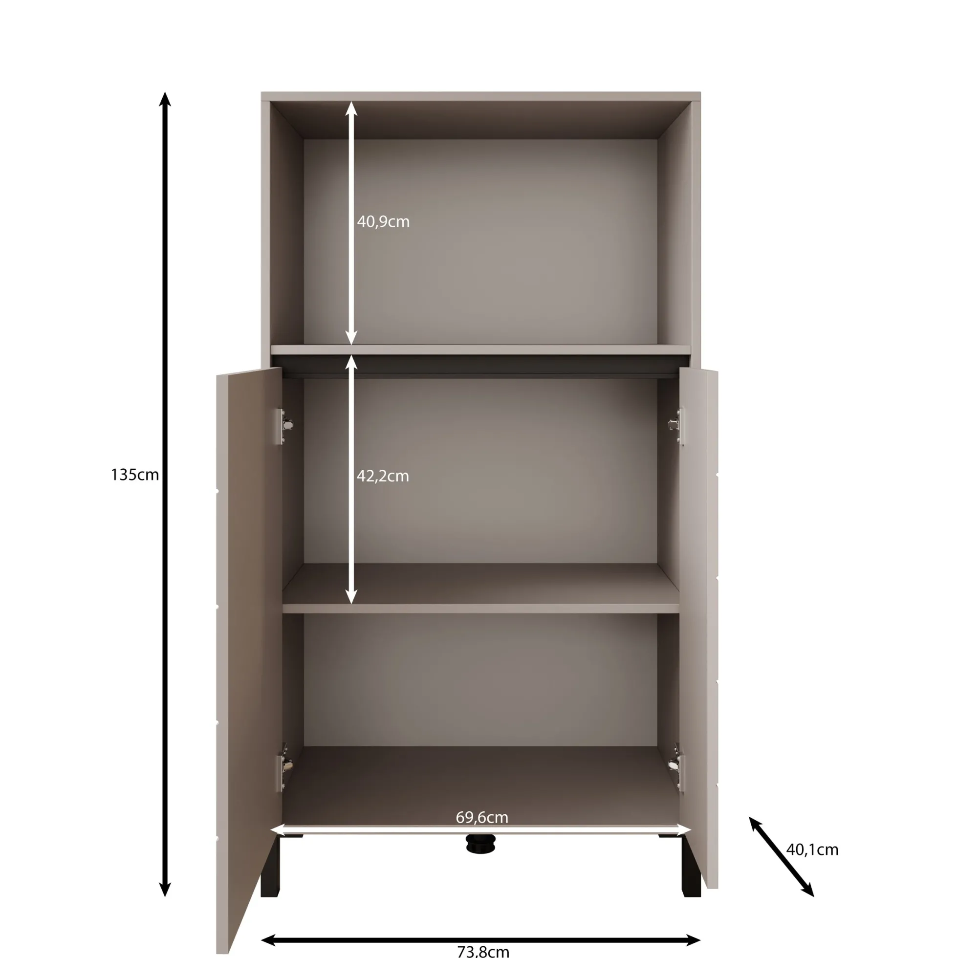 Montellini - Dressoir - Eikenpatroon - 74x40x135 cm