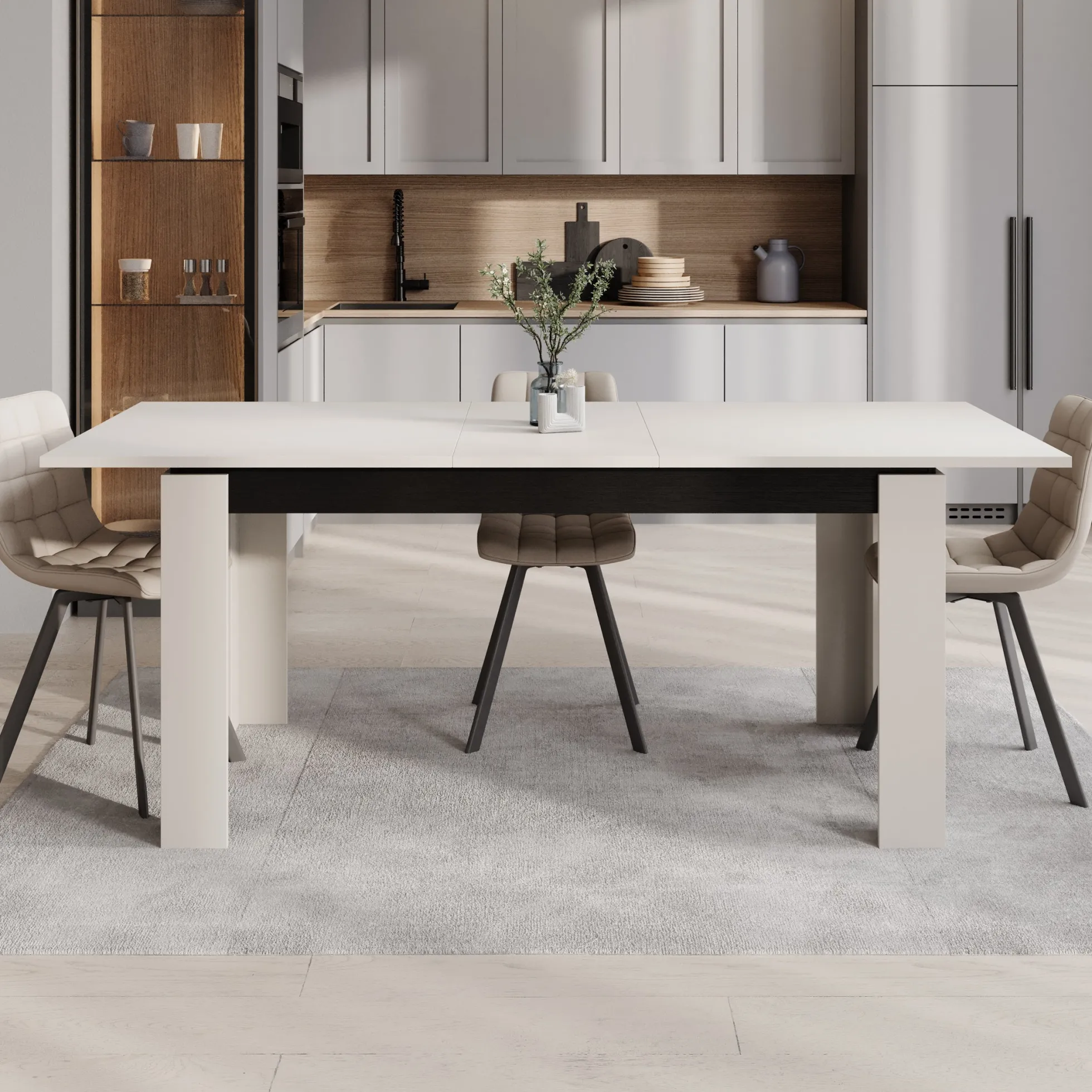 Montellini - Eetkamertafel - Beige - 160x90x77 cm