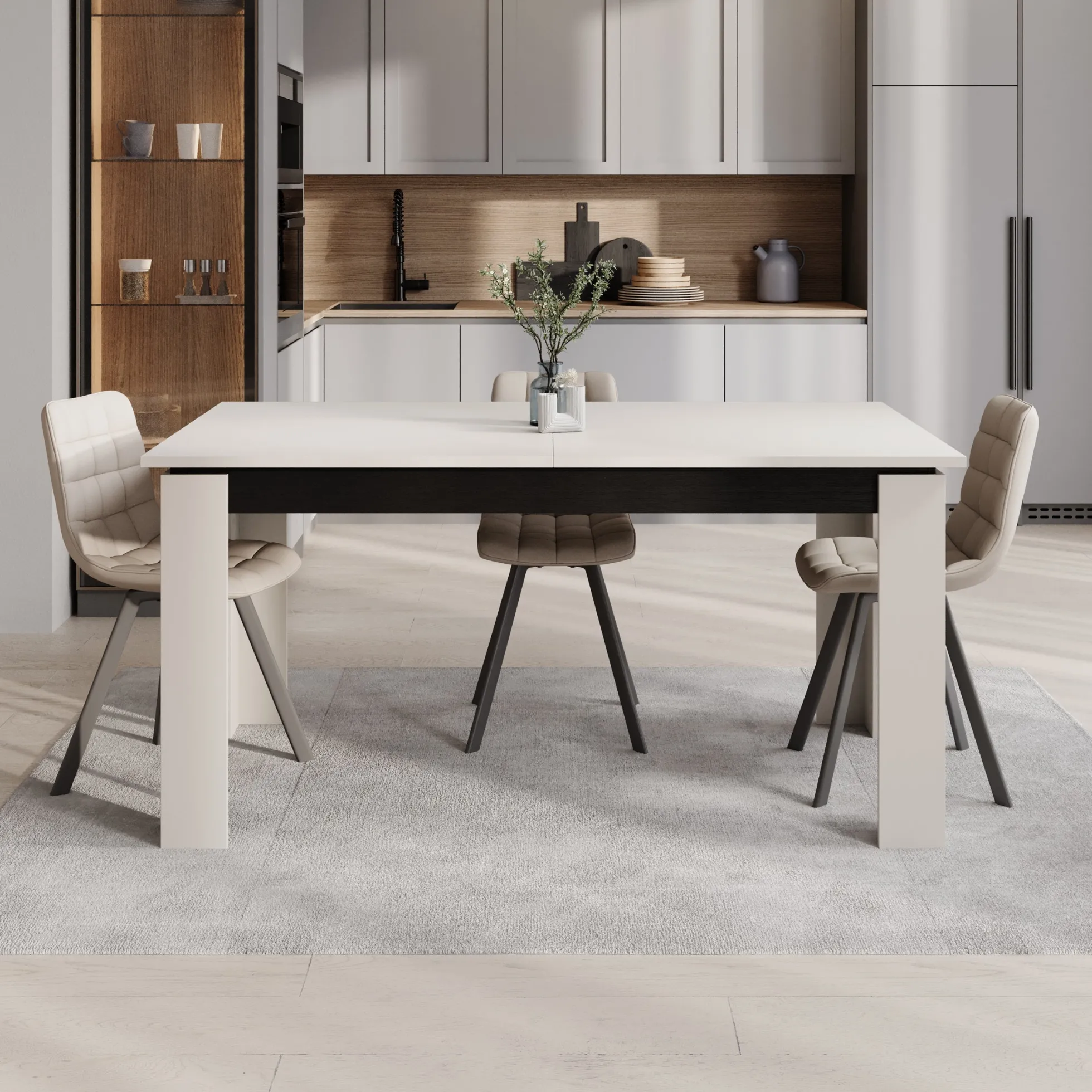 Montellini - Eetkamertafel - Beige - 160x90x77 cm