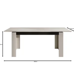 Montellini - Eetkamertafel - Eikenpatroon - 160x90x77 cm
