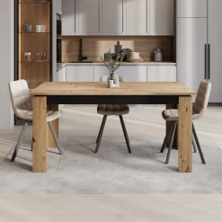 Montellini - Eetkamertafel - Eikenpatroon - 160x90x77 cm
