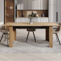 Montellini - Eetkamertafel - Eikenpatroon - 160x90x77 cm