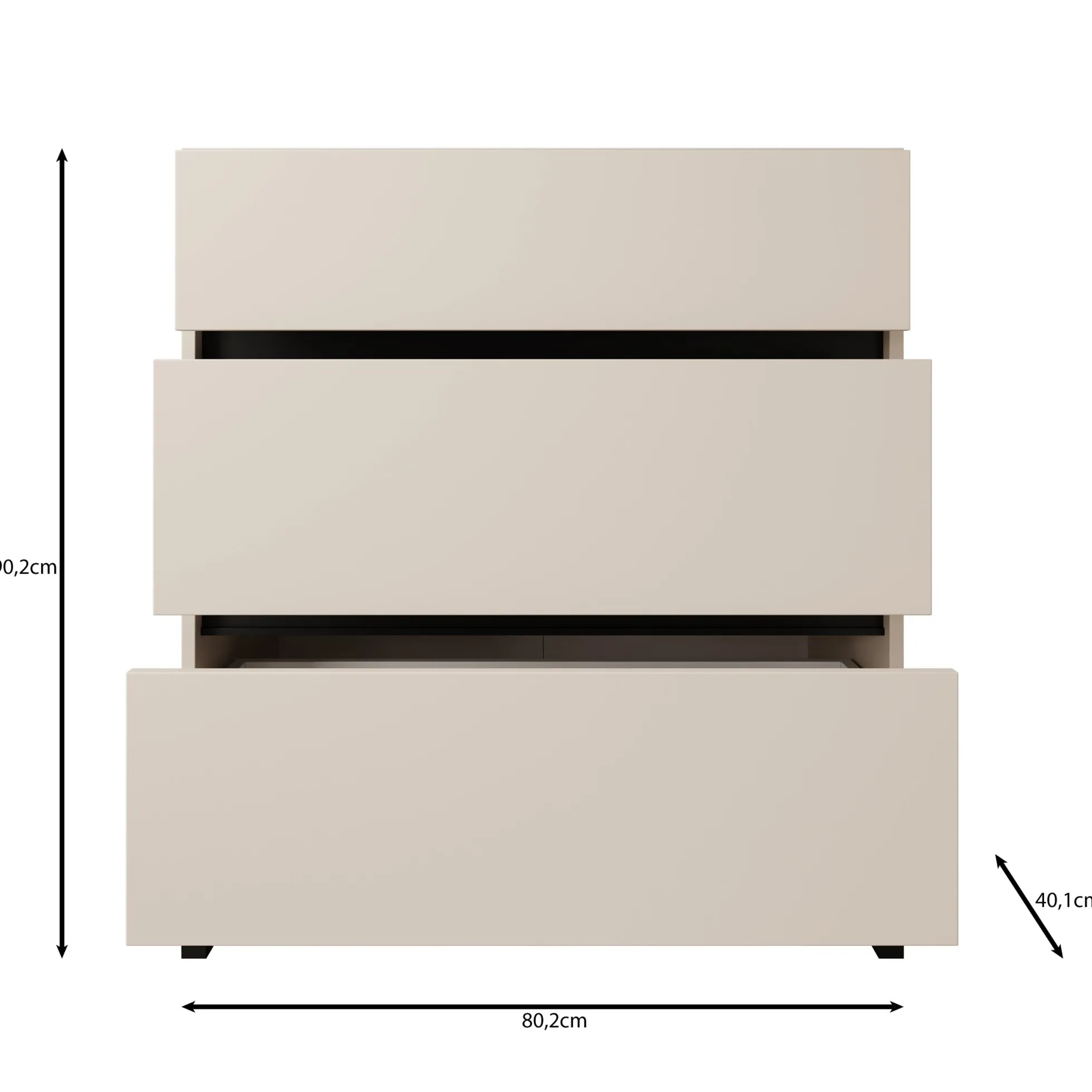 Montellini - Ladekast met 3 lades - Eikenpatroon - 80x40x90