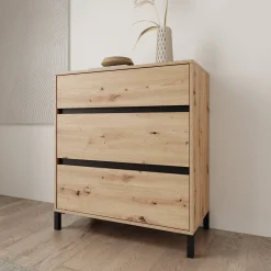 Montellini - Ladekast met 3 lades - Eikenpatroon - 80x40x90