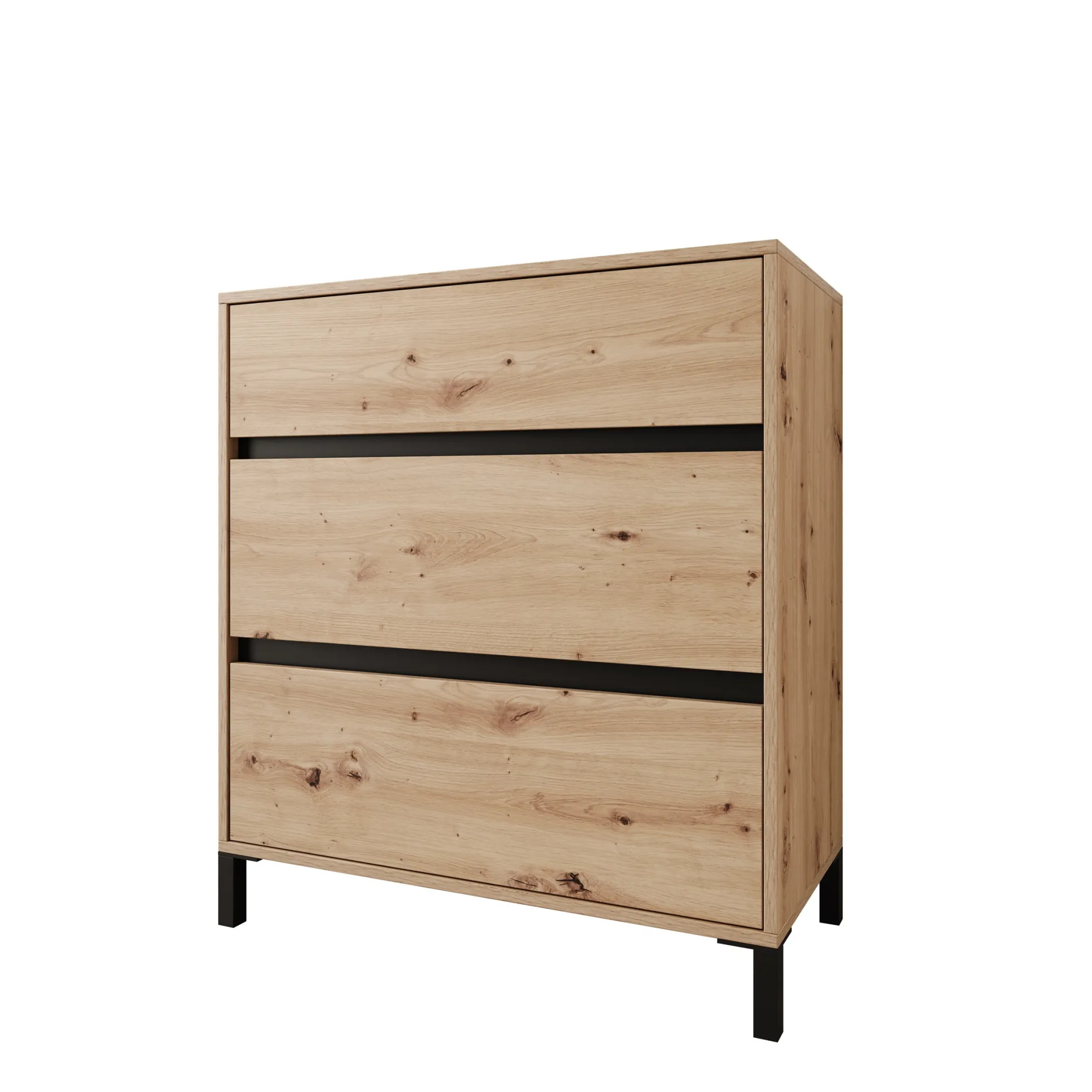 Montellini - Ladekast met 3 lades - Eikenpatroon - 80x40x90