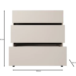 Montellini - Ladekast met 3 lades - Beige - 80x40x90 cm