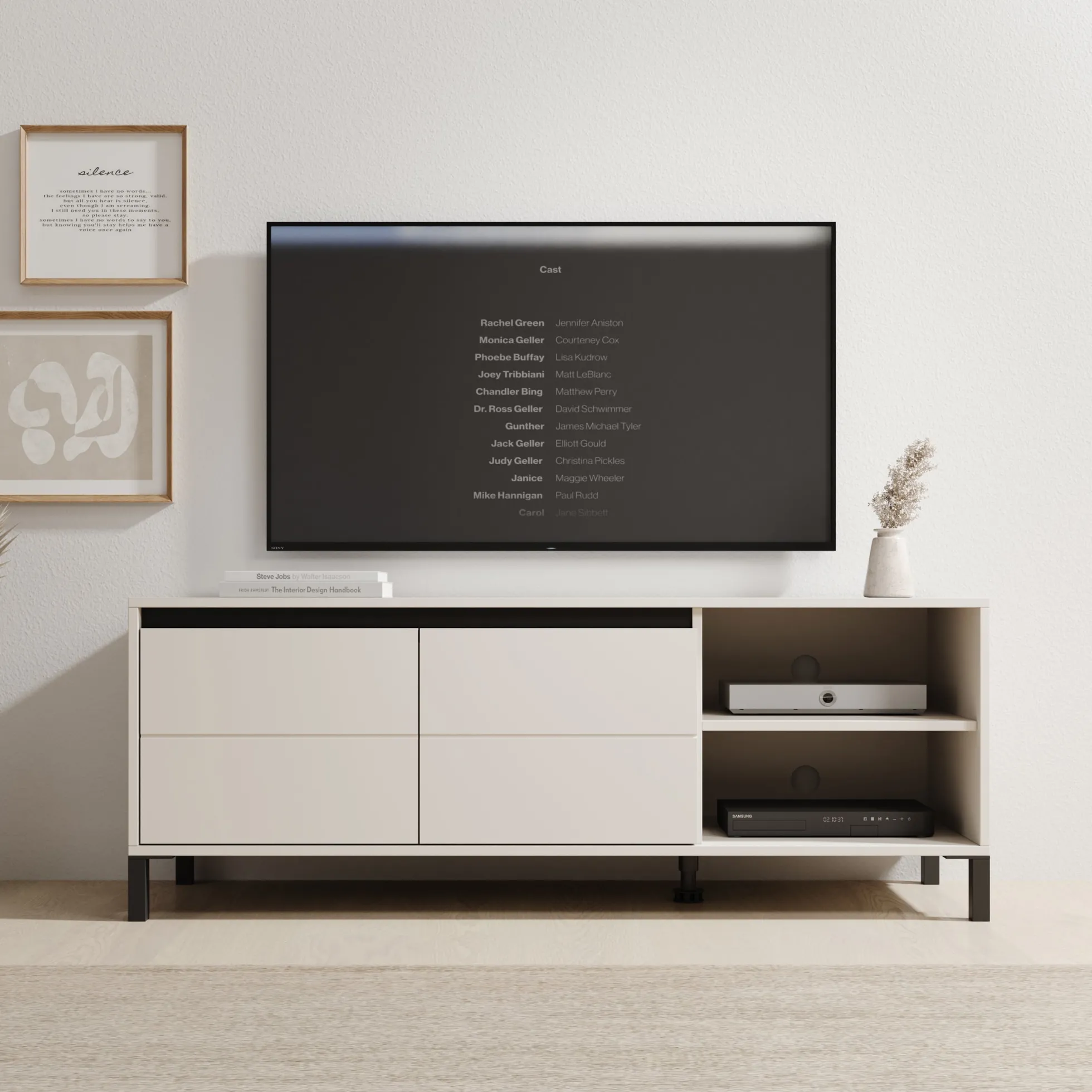 Montellini - TV-Meubel - Beige - 138x40x52 cm