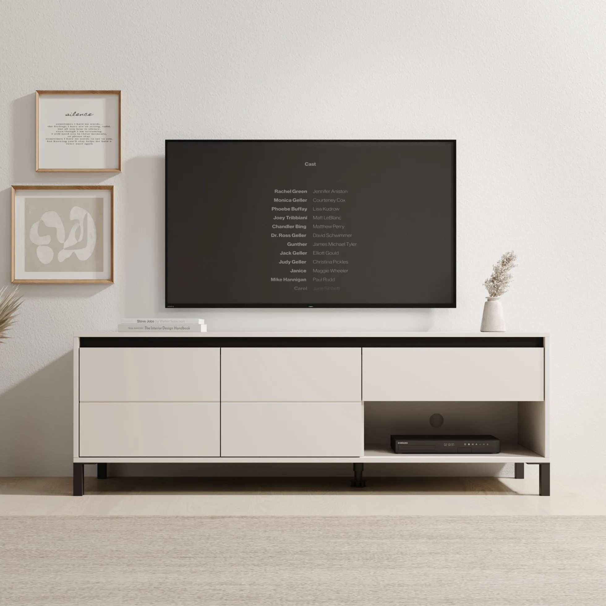 Montellini - TV-Meubel - Beige - 151x40x52 cm