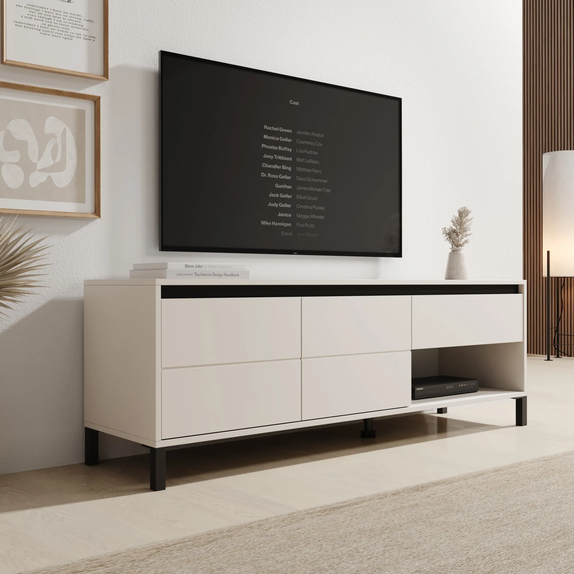 Montellini - TV-Meubel - Beige - 151x40x52 cm