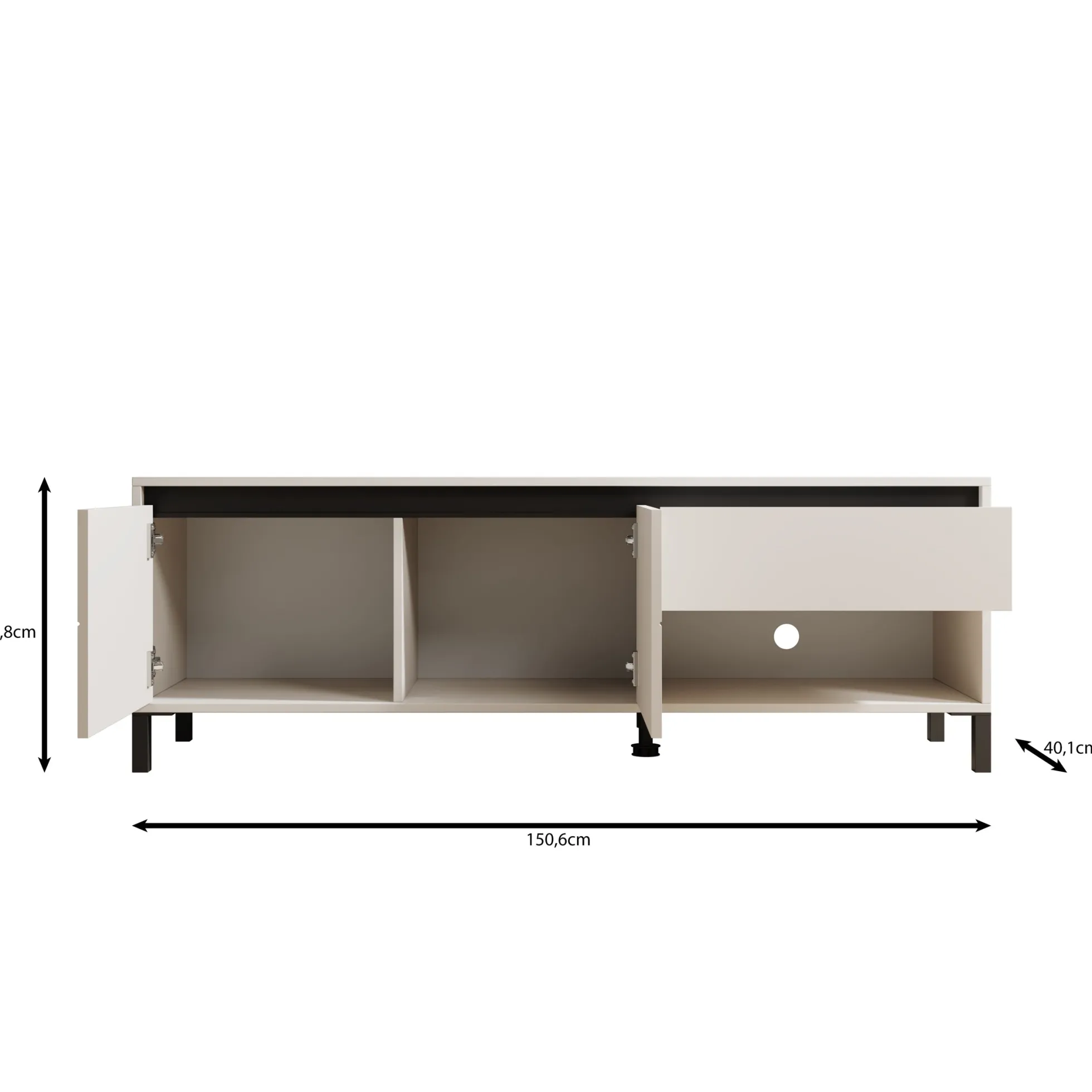 Montellini - TV-Meubel - Beige - 151x40x52 cm