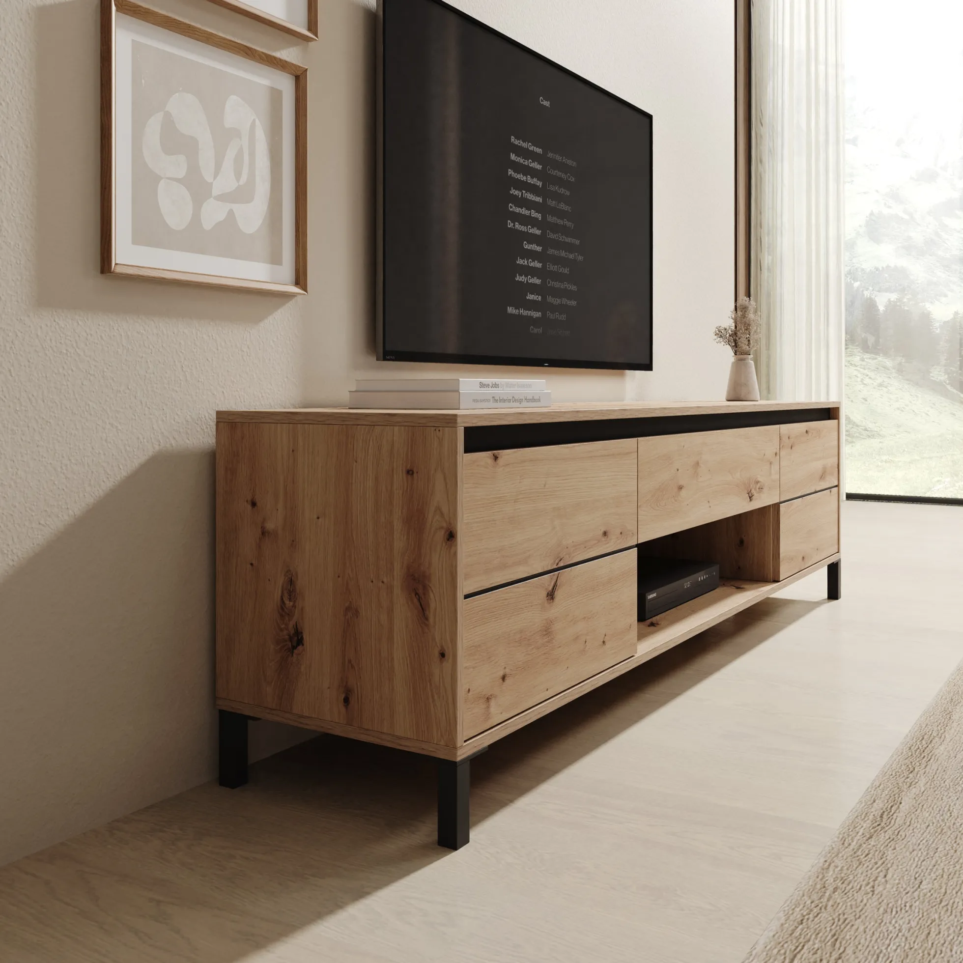 Montellini - TV-Meubel - Eikenpatroon - 183x40x52 cm