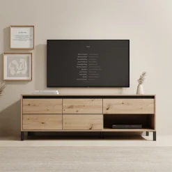 Montellini - TV-Meubel - Eikenpatroon - 151x40x52 cm