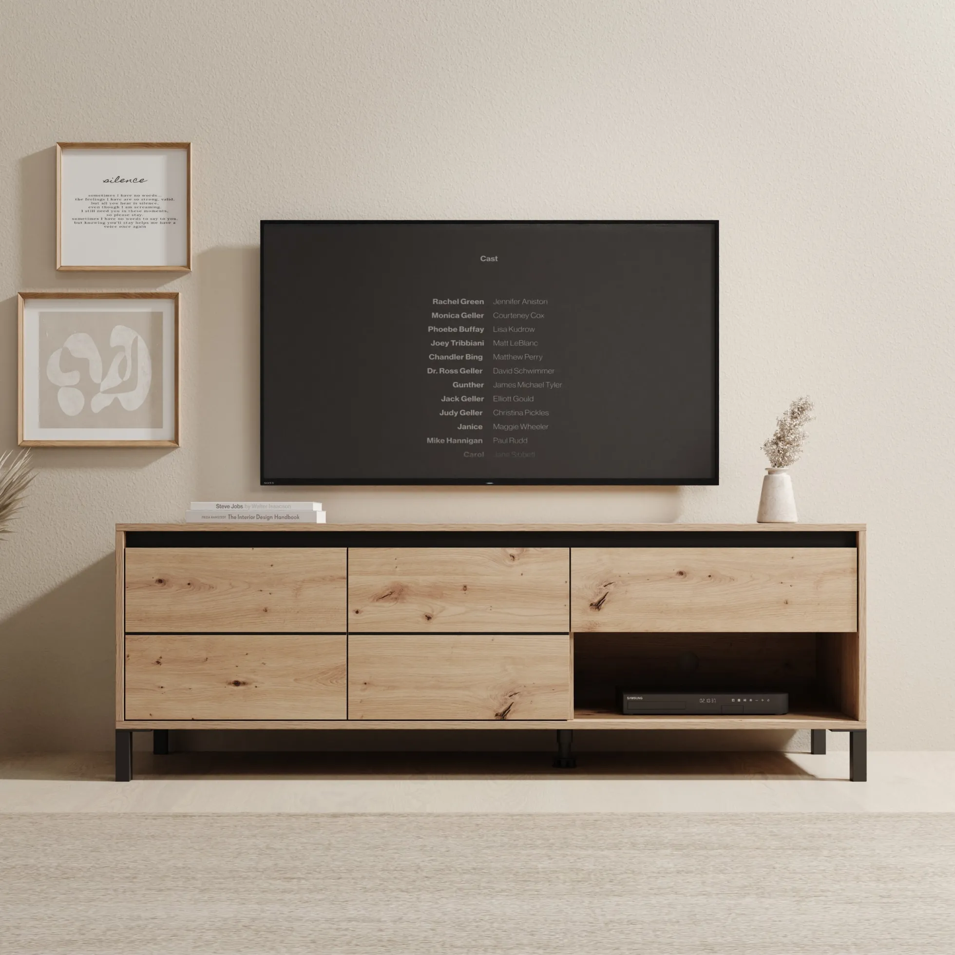 Montellini - TV-Meubel - Eikenpatroon - 151x40x52 cm