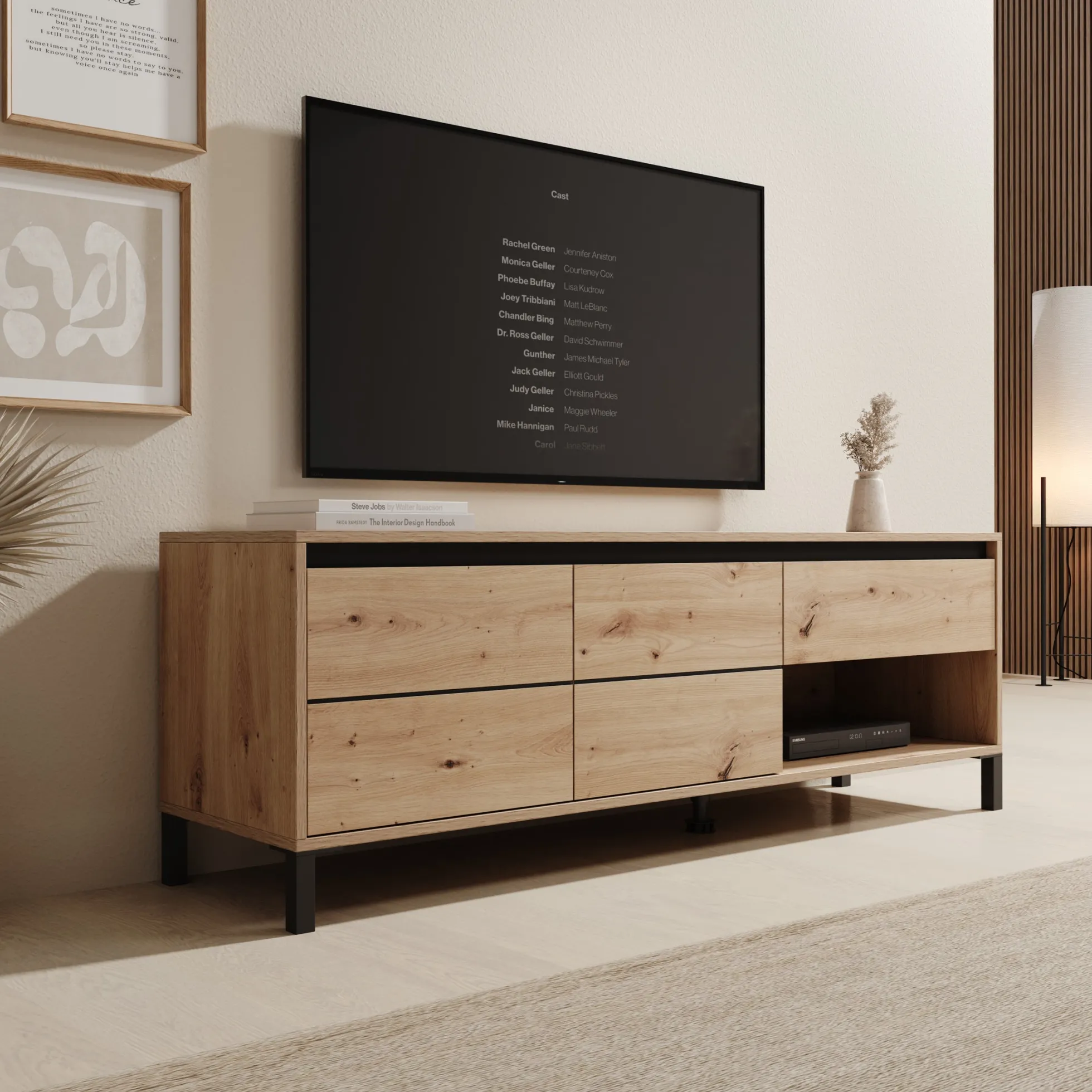 Montellini - TV-Meubel - Eikenpatroon - 151x40x52 cm