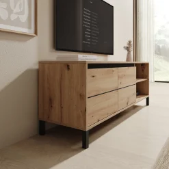 Montellini - TV-Meubel - Eikenpatroon - 138x40x52 cm