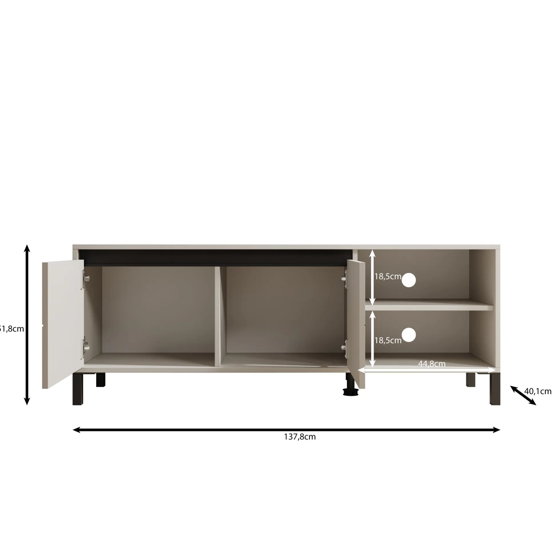 Montellini - TV-Meubel - Eikenpatroon - 138x40x52 cm