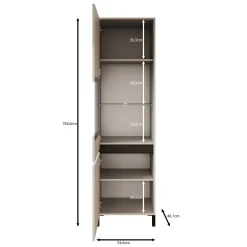 Montellini - Vitrinekast - Beige - 55x40x193 cm