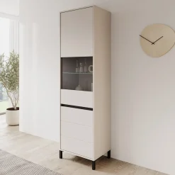 Montellini - Vitrinekast - Beige - 55x40x193 cm