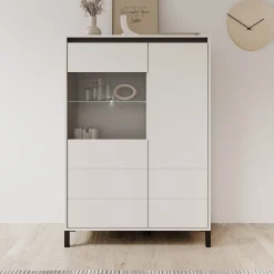 Montellini - Vitrinekast - Beige - 93x40x135 cm